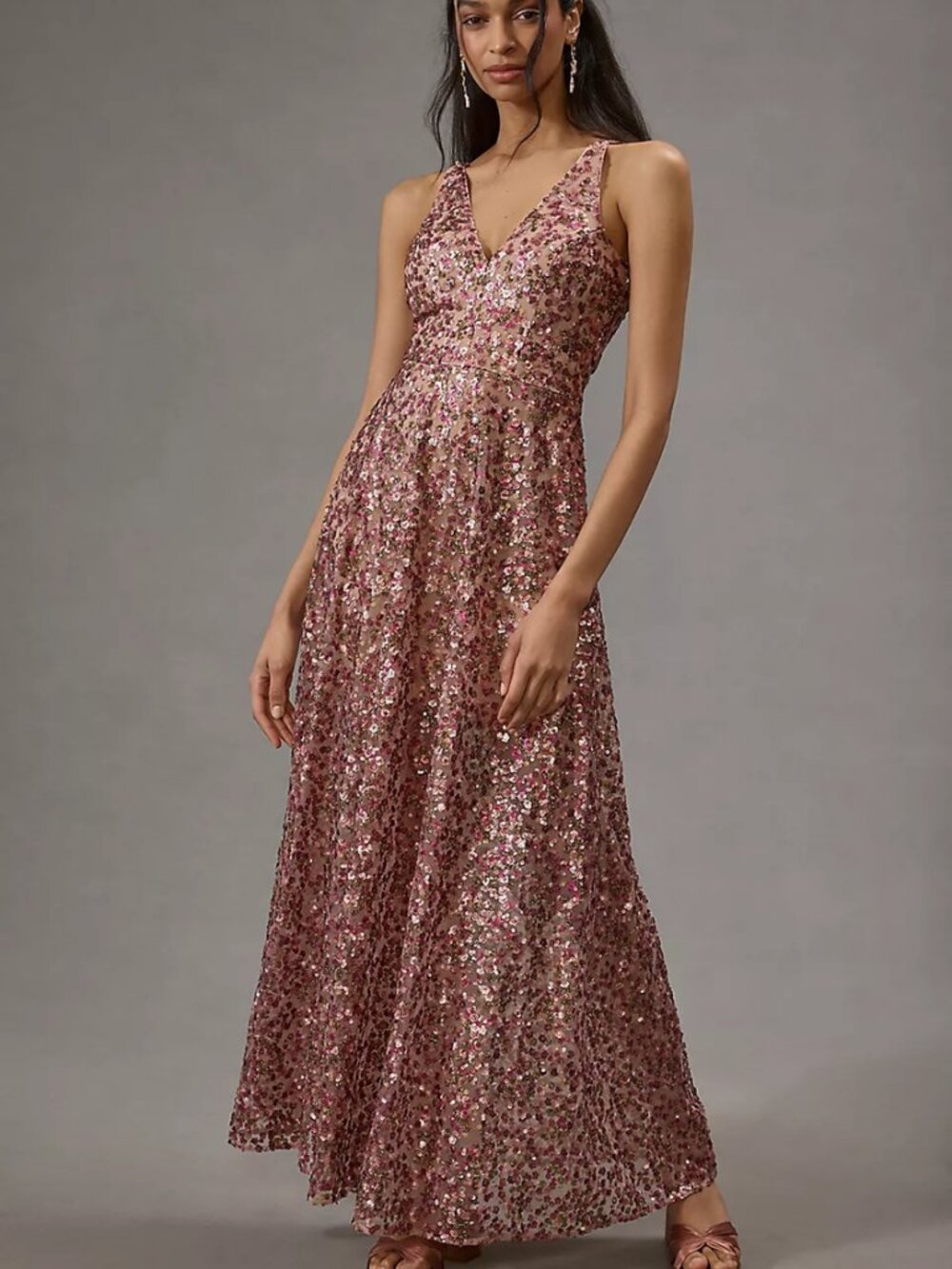 Dress The Population Ariyah Sequin Embroidered Maxi Dress
